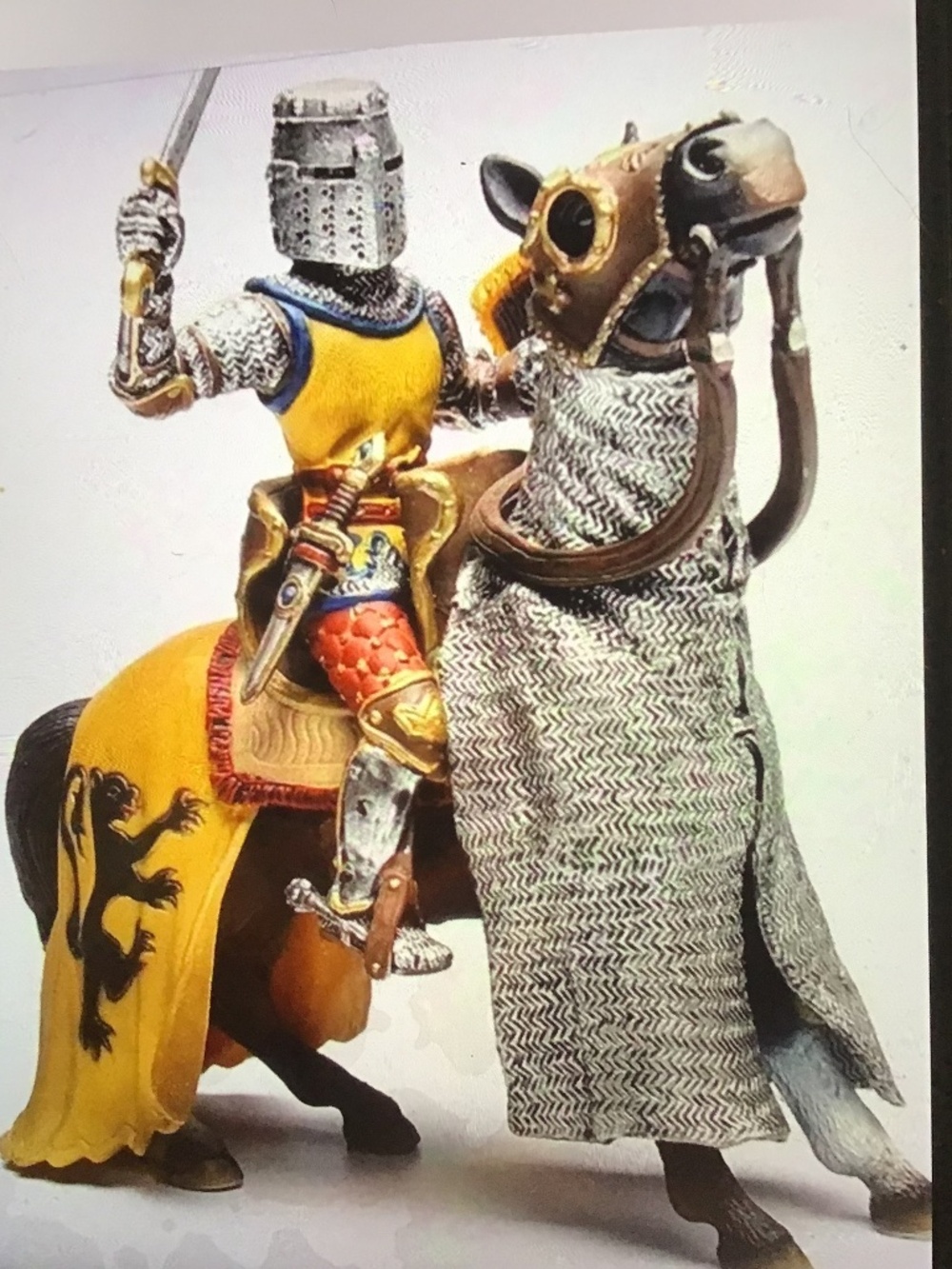 NEW!! Schleich World of Knights 70054 on Horse w/ Sword 2007.  With Book.